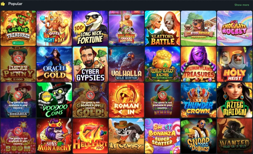 Игровые автоматы и слоты на Кактус Казино